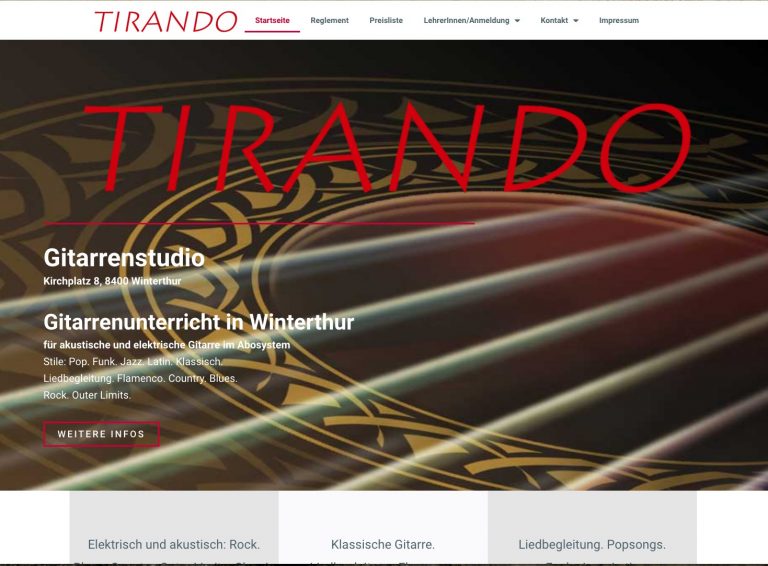Tiranda.ch Webseite