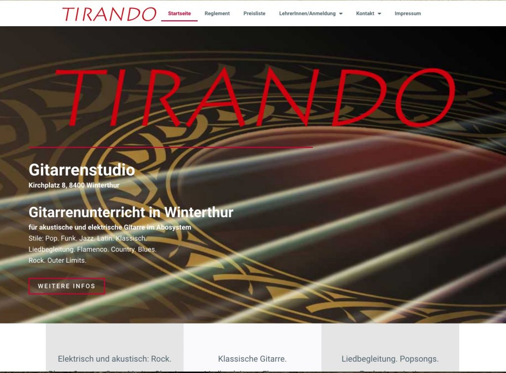 Tiranda.ch Webseite